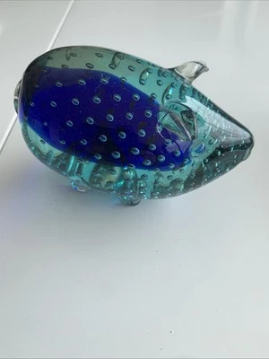 Vintage Murano Glass Venetian Pig - Blue & Aqua - Paperweight? - Image 1 of 4