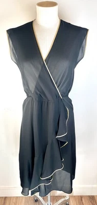 Vestido pulôver preto vintage semi transparente discoteca poliéster década de 1970 sem marca 4-6 - Imagem 1 de 4