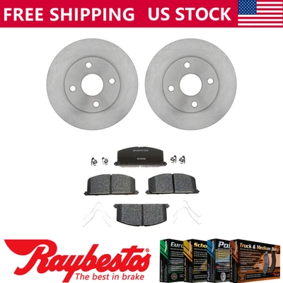 Kit de rotores de freno delanteros + pastillas metálicas y herrajes para Toyota Tercel 1991-1999 Foto 1 de 4