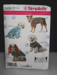 Simplicity 3939 Dog Clothes Sizes S .M. L.  Sewing Pattern "Woofy Wear" Pet Coat - Picture 1 of 2