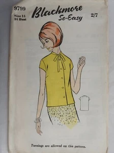 Blackmore sewing pattern 9799 Blouse  Size 14 Bust Size 34 Unused  - Picture 1 of 2