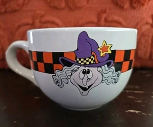 Vintage 1998 Halloween Hexe - extra große Kaffeetasse Tasse oder Suppenschüssel - Bild 1 von 4