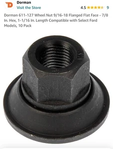 9/16THS FLANGE LUG NUT  FORD 611-127 fits 92-02 Ford E-350 Econoline Club Wagon - Picture 1 of 3