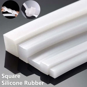 Solid Silicone Rubber Strip Waterproof Heat Resistant Sealing Square White Strip - Picture 1 of 8