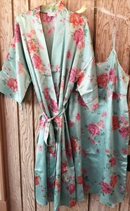 New Silky Robe & Gown Set X/1X/3X Free Shipping! - Picture 1 of 3