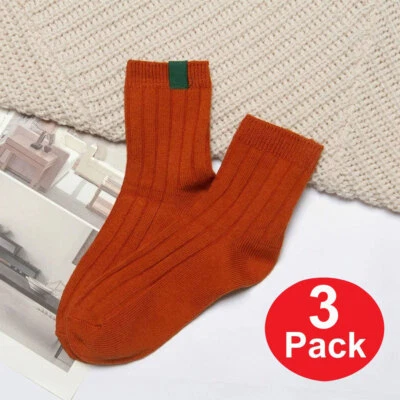 3 pares de calcetines informales de algodón brillantes de color liso para mujer talla 9-11 NUEVO Foto 1 de 4