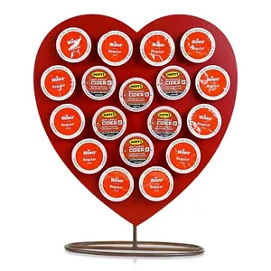 Made Easy Kit Front Facing K-Cup Holder Countertop Stand Décor - Red Heart - Picture 1 of 5