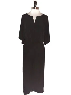 NEW LANE BRYANT Plus Sz 1X 14W 16W Jumpsuit Black Short Sleeve Wide Leg Stretch - Image 1 of 4