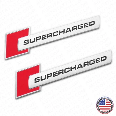 Audi Supercharged Side Fender Marker Nameplate Emblem Badge Decorate ABS Sline - Image 1 of 4