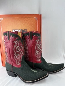 Rios of Mercedes Herren 11 Stachelrochen rot grün festliche Cowboystiefel Neu im Karton - Bild 1 von 11