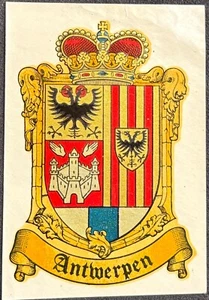 DECALCOMANIA ETICHETTA BAGAGLI ANVERSA OLANDA STEMMA ANVERSA DELLA CITTÀ - Foto 1 di 2