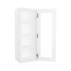 2 Pc White Shaker Wall Cabinet/Maple 21" W x 40" H x 12" D/Glass Paneled Doors - Picture 1 of 7