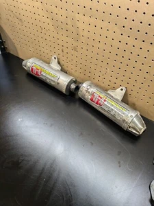2006 CRF250RPro Circuit Dual T-4 Slip On Silencers Made In USA #916 - Picture 1 of 23