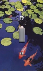 Cubiertas de salida de placa de interruptor de luz PECES KOI JAPONESES EN ESTANQUE DE AGUA DE JARDÍN - Imagen 1 de 26