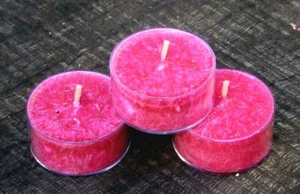 10pk MAGENTA PINK CIT RONELLA Natural TEA LIGHT CANDLES 60hr/pk Mozzi Lemongrass - Picture 1 of 12