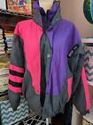 Vintage 80s Pro Gear Color Block Winter Coat Neon Unisex Large EUC Skiing Dayglo