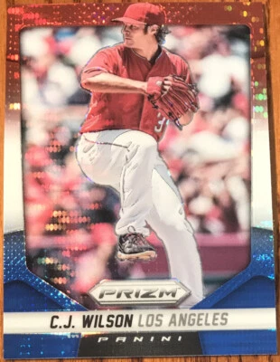 2014 Panini Prizm Prizms Red White & Blue Pulsar C.J. Wilson #83 - Image 1 of 2