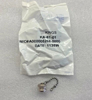 KA-81-01, M39012/25-0020, KINGS, TNC Cap and Chain Brass Silver Finish - Image 1 of 3