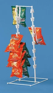 1 Spring Clip Rack Countertop Chips Snacks White Metal Retail Display 32 Clips - Picture 1 of 14