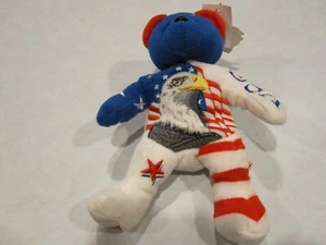 Oso de peluche Team Beans Unity - God Bless America 9" con etiquetas bandera patriótica - EE. UU. - Imagen 1 de 7