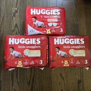 Huggies Little SNUGGLERS Baby Diapers Size 3 (16-28 lbs) 3PCKS (26)- 78 Count - Picture 1 of 10