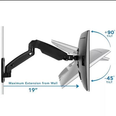Mount-It! Height Adjustable Monitor Wall Mount Arm for 13"-32" Monitors MI-765 - Image 1 of 4