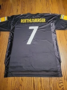 Reebok Pittsburgh Steelers Ben Roethlisberger #7 Jersey Mens Large NFL Black - Picture 1 of 13