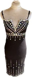 Womens size 10 black Formal Party Dress Custom Blinged One Of A Kind! - Picture 1 of 21