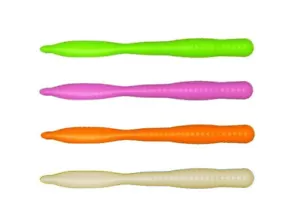 Señuelos suaves trucha plástico de silicona señuelos FL gusano plano 3,1 pulgadas monocolor - Imagen 1 de 73