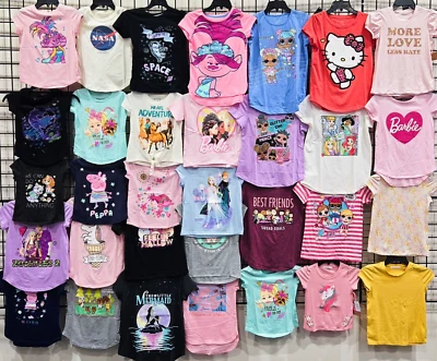 T Shirt Girls Lot  Wholesale  Tops Tee Clothes 3 or 6 Kids Toddler Gift Pack New - Image 1 of 4