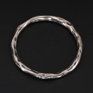 Sterling Silver - GRACE & HEART Hammered Circle Necklace Pendant - 6g - Picture 1 of 5