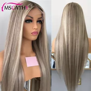 Straight Highlight Lace Front Wig Transparent Body Wave Wig For Women Human Hair - Picture 1 of 14