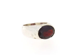 Bellissimo anello con granato lungo rosso montatura semplice vero argento misura 57 - 8 - Foto 1 di 7