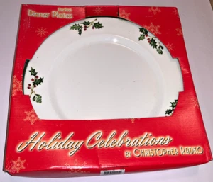 Juego de 4 platos de cena de acebo Christopher Radko Traditions Holiday Celebrations - Imagen 1 de 6
