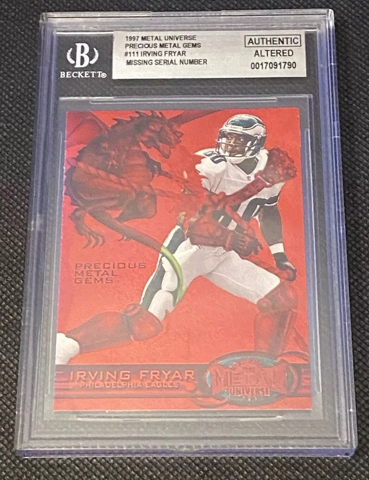1997 Metal Universe Precious Metal Gems Red Irving Fryar # 111 BGS Authentic Alt - Image 1 of 2