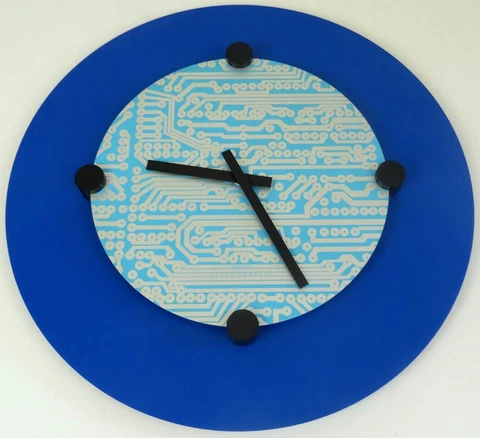 POSTMODERN 80s VINTAGE MEMPHIS AGE CIRCUIT BOARD DESIGN  XL WALL CLOCK KOZIOL Cover