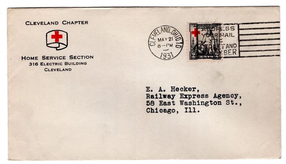 #702 Red Cross 1931 First Day Cover - Planty #22 u/o Cleveland OH - Image 1 of 2
