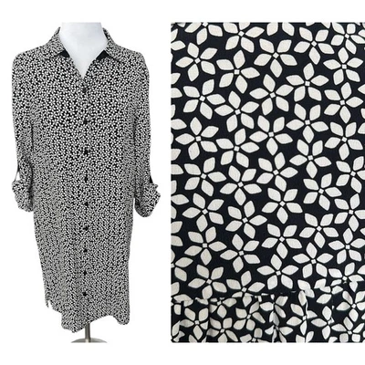 Diane Von Furstenberg DVF 100% Silk Prita Shirt Dress Flower Button Down Size 10 - Image 1 of 4
