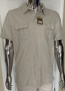 Sonoma Life + Style Short Sleeve Polo w/ Front Pockets Beige Mens XL - Picture 1 of 7