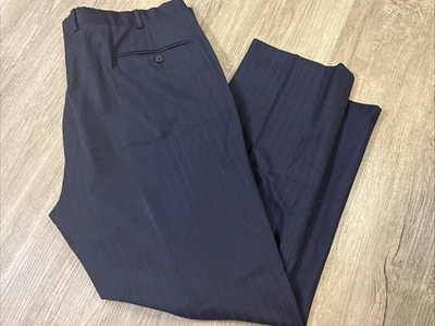 Belvest Blue Striped   Dress Pants expressly  Made for ARI Boston 40 x 29 - Image 1 of 4