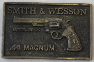 Smith & Wesson Belt Buckle Model No. 29 .44 Magnum Logo Bronze - Picture 1 of 3