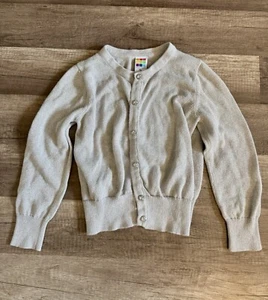 Kids Girls Sparkly Silver Cardigan Button Down Sweater Size 5T - Picture 1 of 3