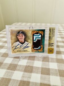 2021 TOPPS DYNASTY MIGUEL CABRERA RARE MARLINS GAME USED 4-COLOR PATCH AUTO /10