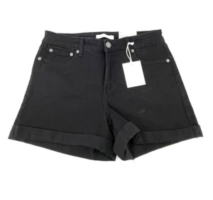 Nuevos con etiquetas Pantalones Cortos Chino Caqui Para Mujer Lauren Conrad Negro Plano Frontal Puños Talla 10 - Imagen 1 de 12