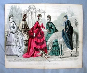 Vintage Peterson's Magazine Fashion Print - "Les Modes Parisiennes" 1871 - Picture 1 of 4