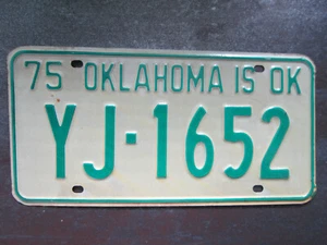 Oklahoma (YJ1652) American License Number Plate Collecting Craft Hobby - Picture 1 of 2