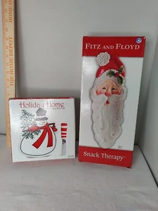 Fitz and Floyd 2007 Snack Therapy Christmas Santa Face Server Dish - Picture 1 of 5