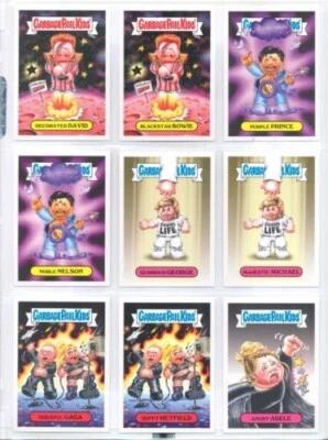 Juego de 19 pegatinas Garbage Pail Kids Apple Pie The Shammys 2017 Prince David Bowie + Foto 1 de 4