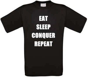 Wrestling Eat-Sleep-Conquer-Repeat Fanmade T-Shirt - Picture 1 of 1