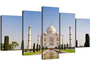 Extra Large Taj Mahal - Landscape Canvas Split 5 Panel - 160cm Wide - 5203 - Picture 1 of 5